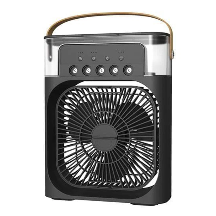 Portable Air Cooler Fan with 7-Color LED Light | USB Rechargeable Mini AC for Home & Office