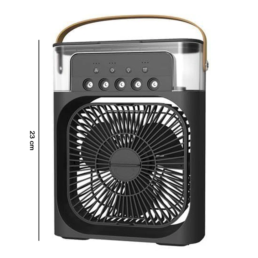 Portable Air Cooler Fan with 7-Color LED Light | USB Rechargeable Mini AC for Home & Office