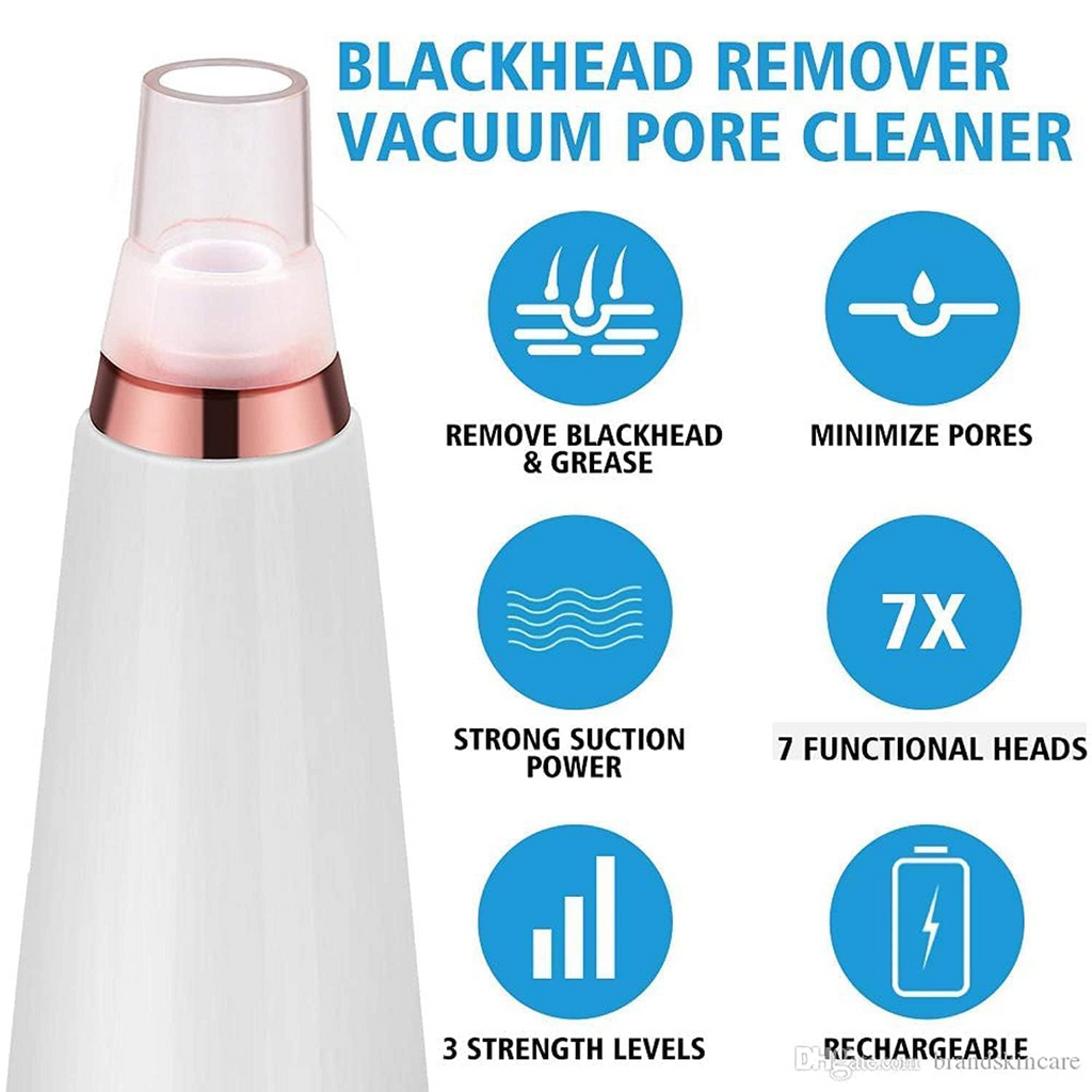 6-in-1 Blackhead Remover Vacuum – Electric Pore Cleaner with 3 Suction Levels | USB Rechargeable Acne & Deep Skin Care Tool