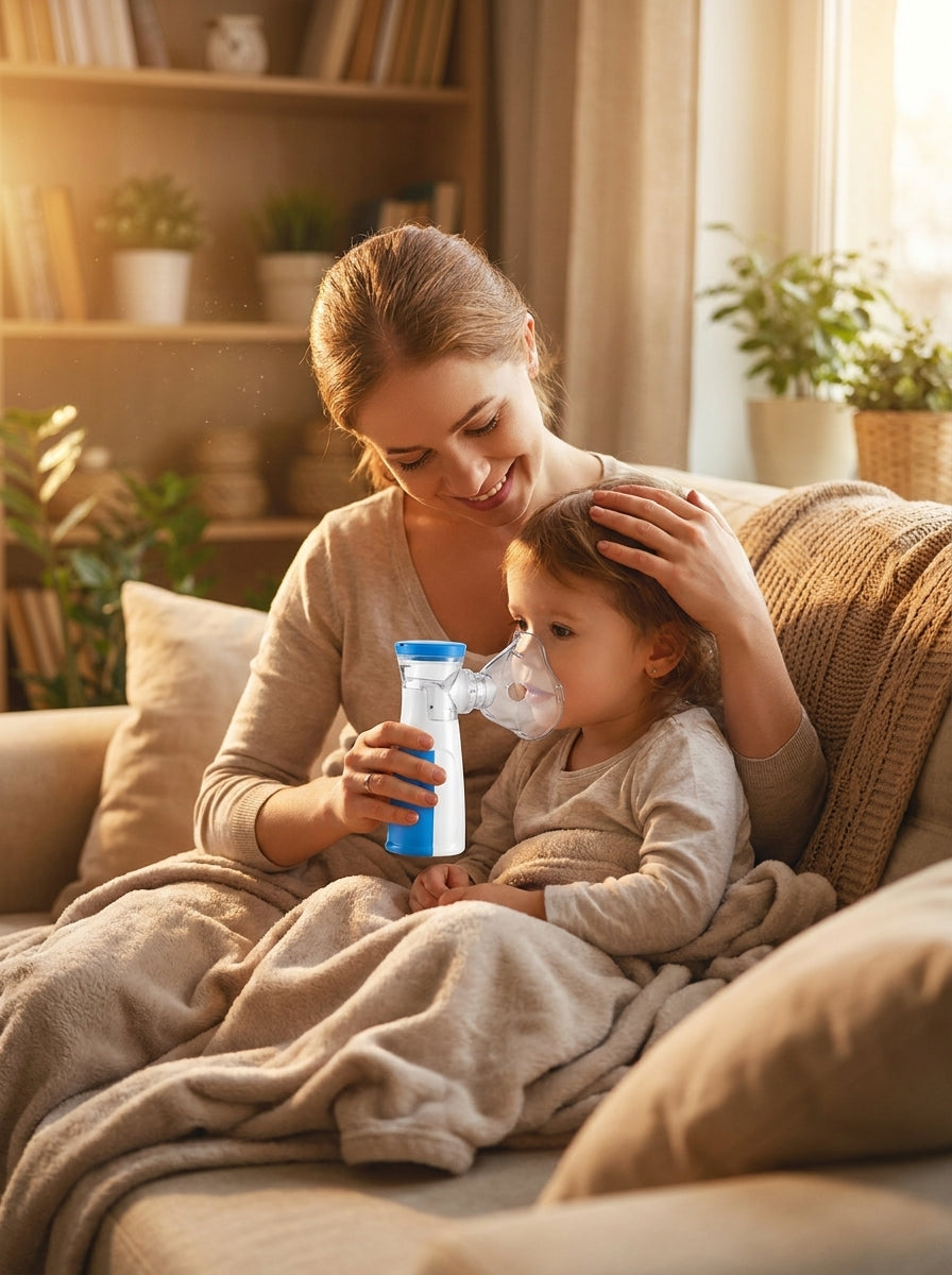 Portable Mesh Nebulizer – Silent Ultrasonic Inhaler for Adults & Kids | Type-C Rechargeable